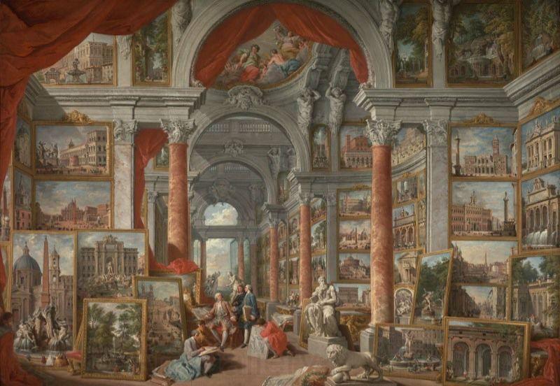 Giovanni Paolo Pannini Picture Gallery with Views of Modern Rome Norge oil painting art